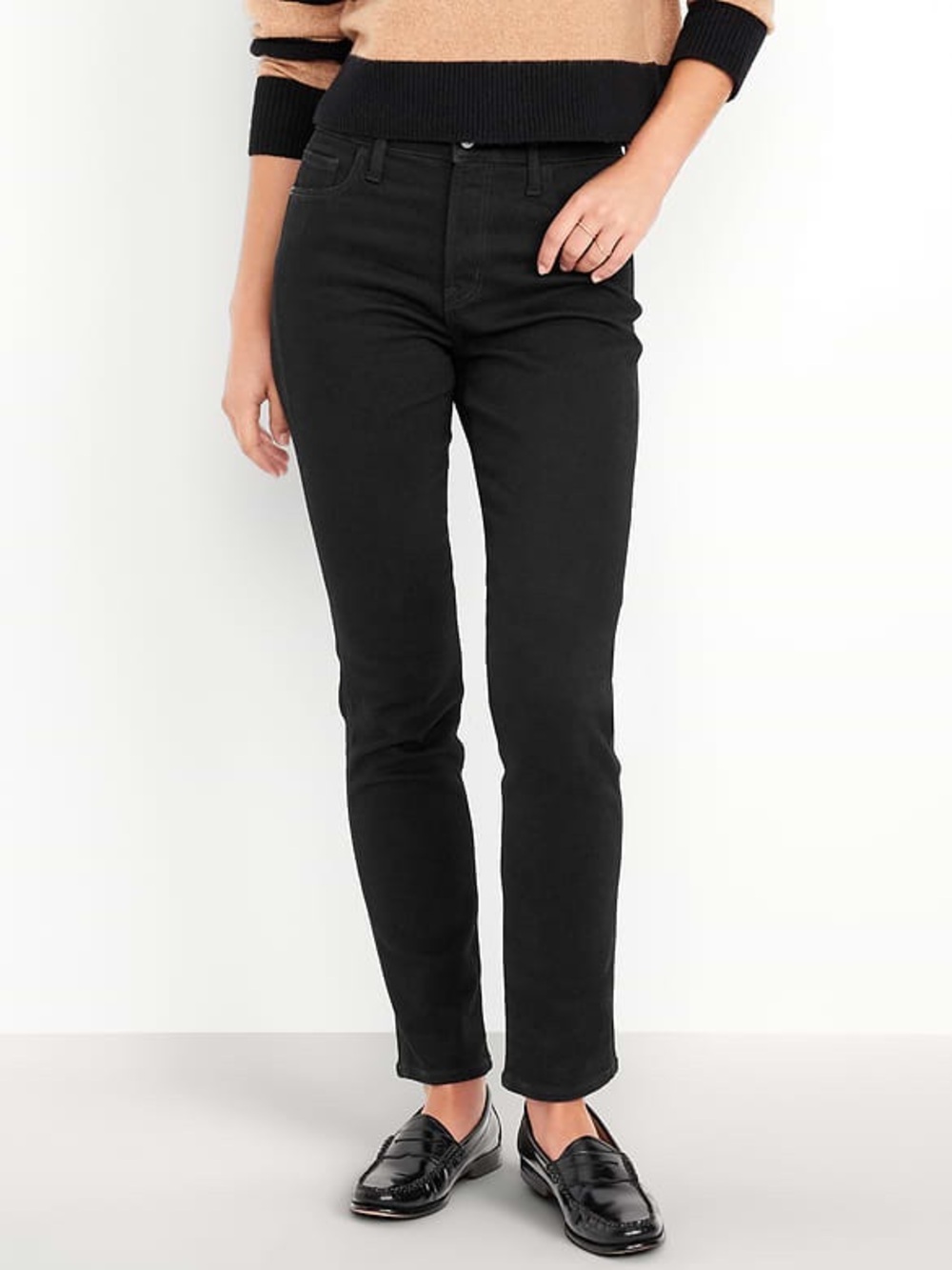 Old Navy NWT Black High Rise Slim Straight Jeans. Women’s 12 (actual 32X31)